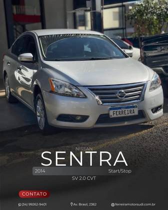 NISSAN SENTRA 2.0 SV 16V FLEX 4P AUTOMÁTICO NISSAN SENTRA 2.0 SV 16V FLEX 4P AUTOMÁTICO